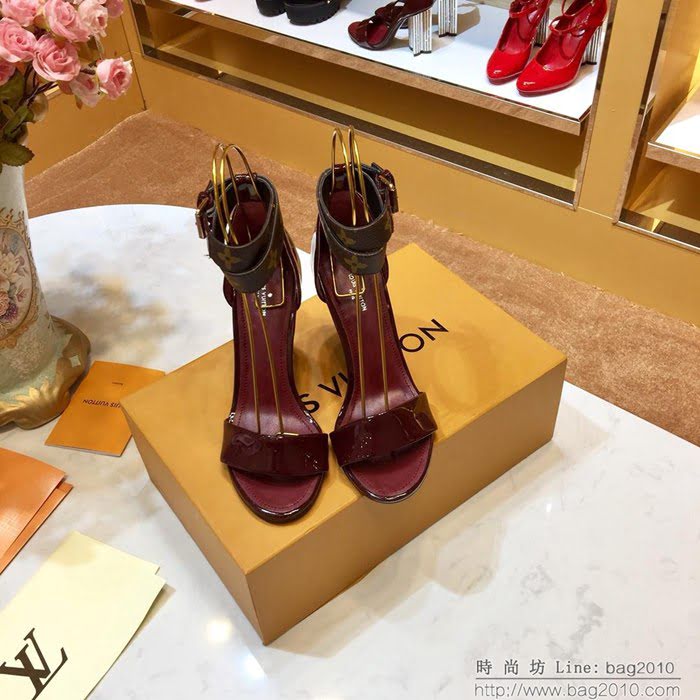LV路易威登 頂級版本 巴黎代購款 2019最新單鞋 漆皮羊皮 新款 女高跟涼鞋  ljl1138